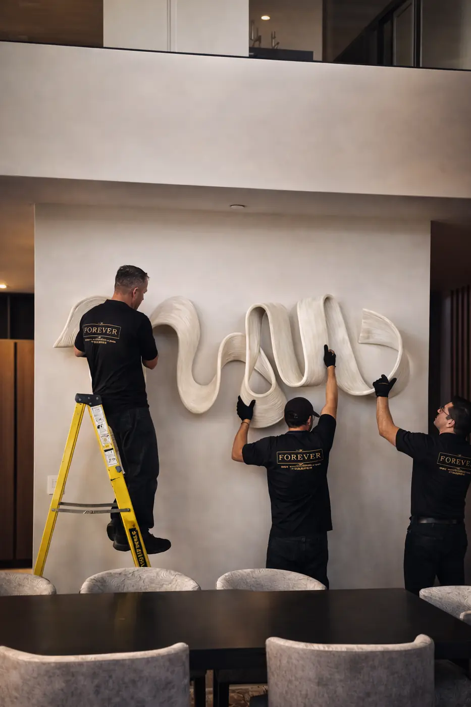 Professional art installation by Forever Luxury Las Vegas